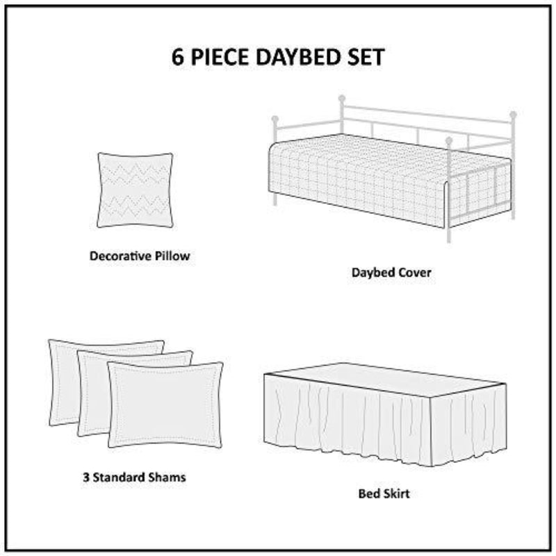 Daybed Size 75"x 39" Quilt Bedding Set 6 Piece Bedding Quilt Coverlet | AnyLinen