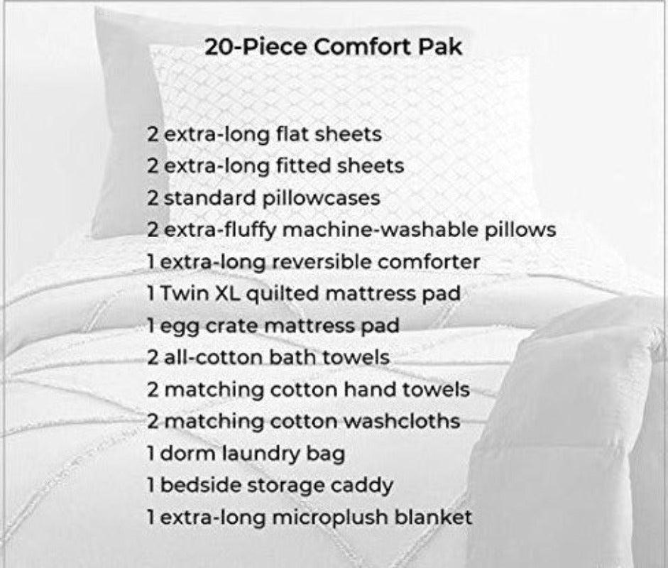Master College Dorm Room Essentials 20-Piece Comfort Pack | AnyLinen