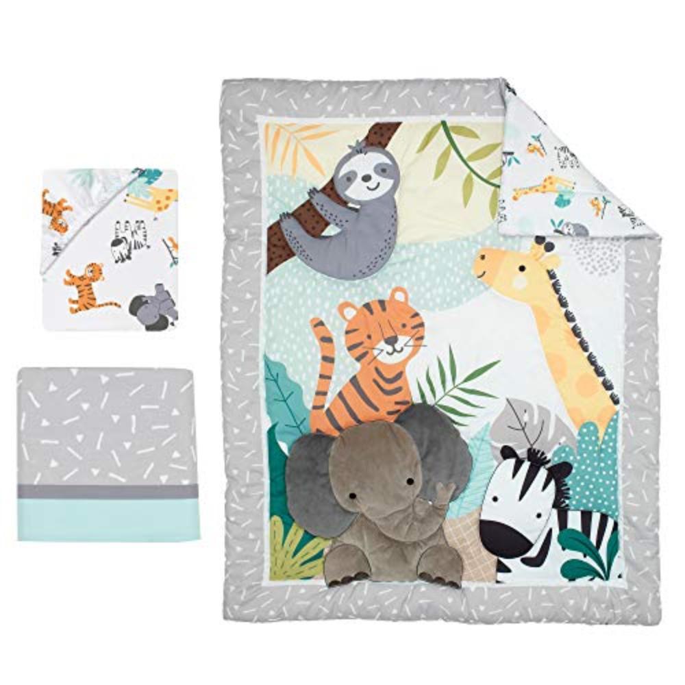 Mighty Jungle 3 Piece Crib Bedding Set
