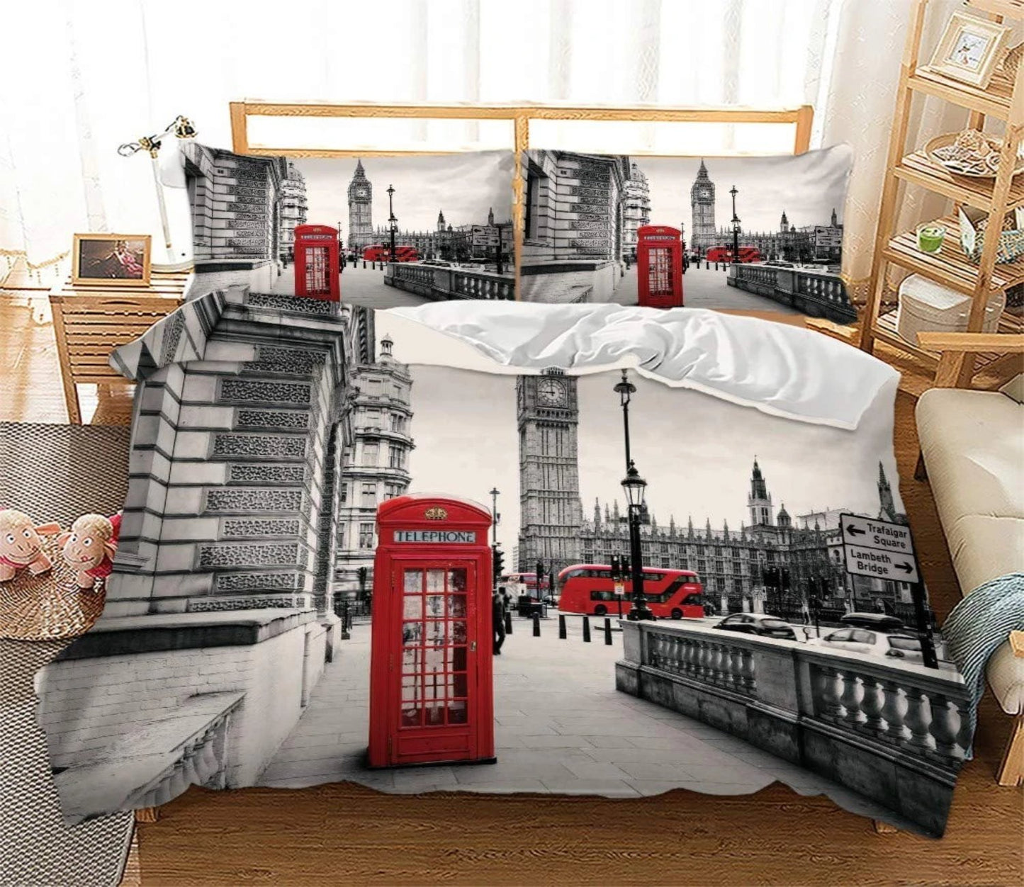 Paris Theme Duvet Cover Soft Comforter Cover Set