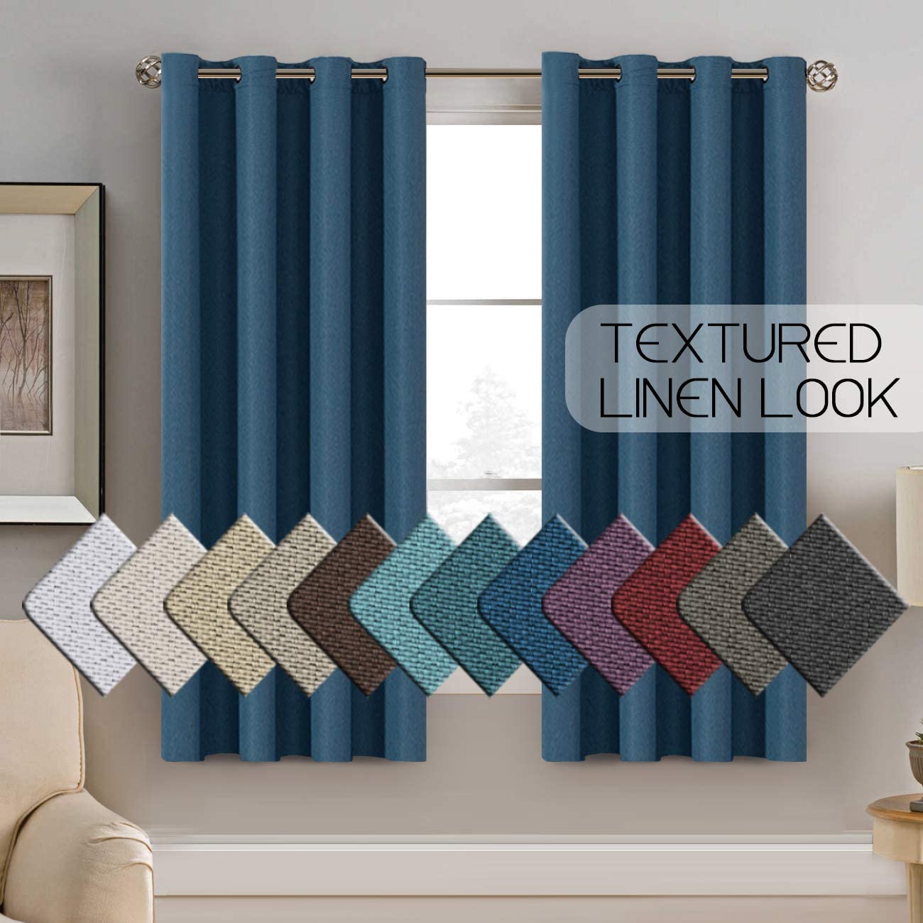Room Darkening Light Blocking Thermal Insulated Linen Curtains | AnyLinen