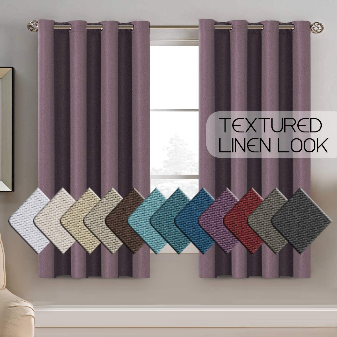 Room Darkening Light Blocking Thermal Insulated Linen Curtains | AnyLinen