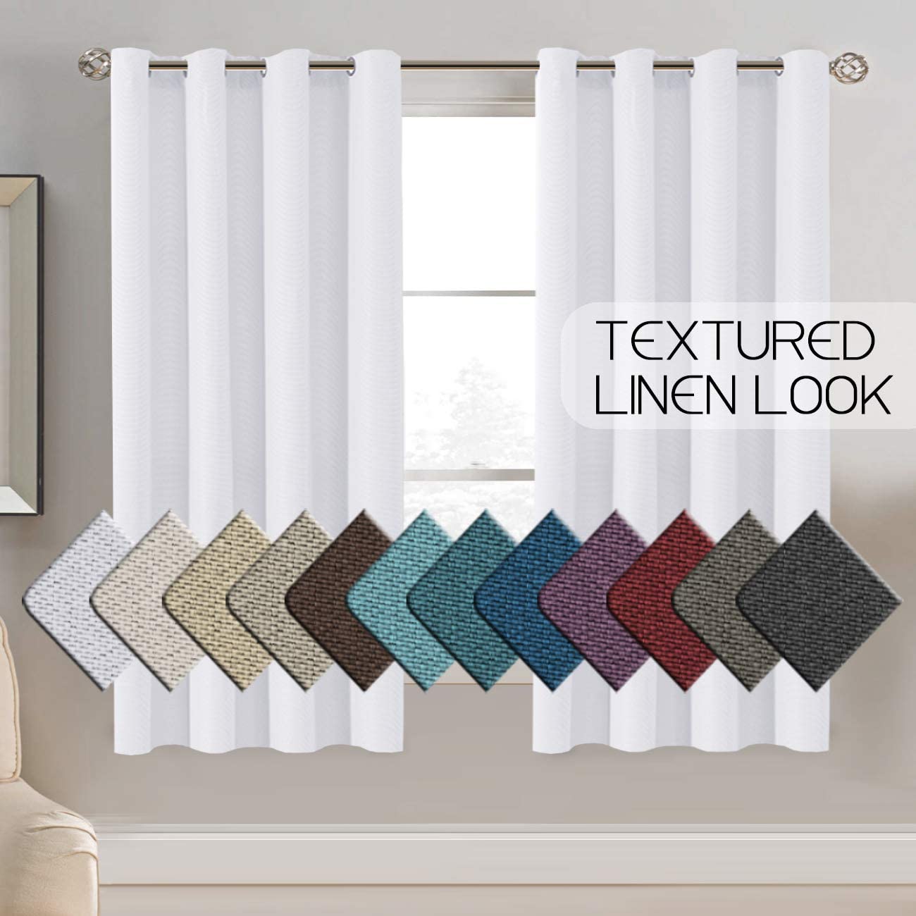 Room Darkening Light Blocking Thermal Insulated Linen Curtains | AnyLinen