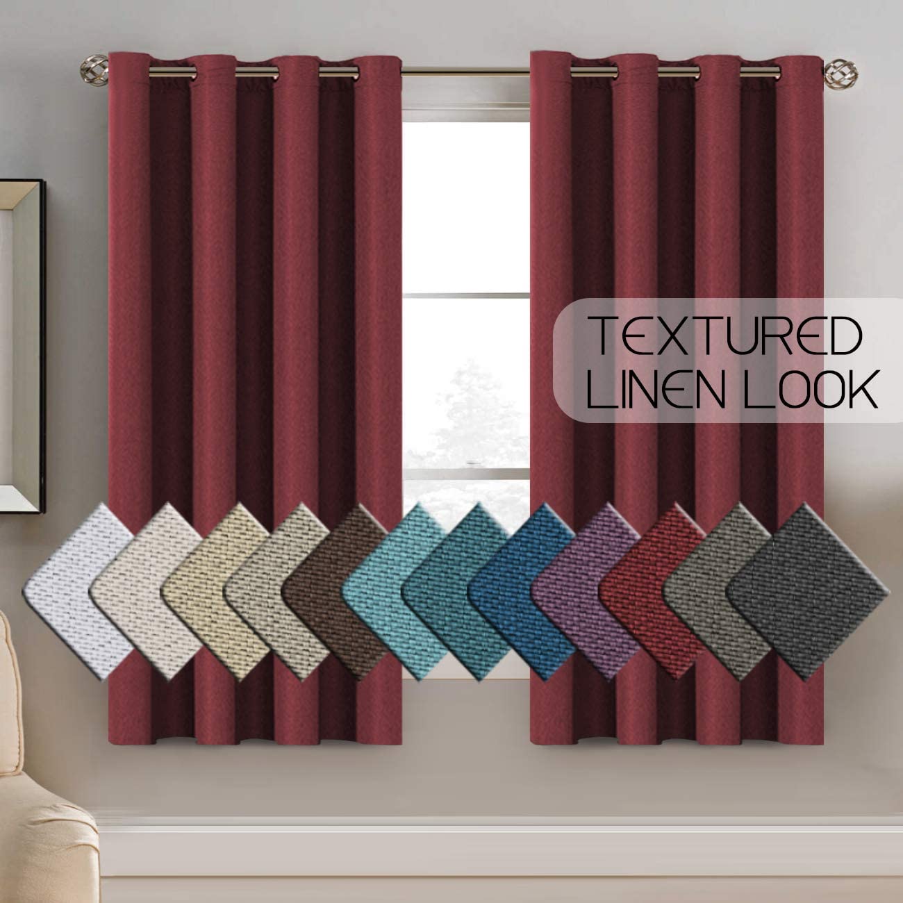 Room Darkening Light Blocking Thermal Insulated Linen Curtains | AnyLinen