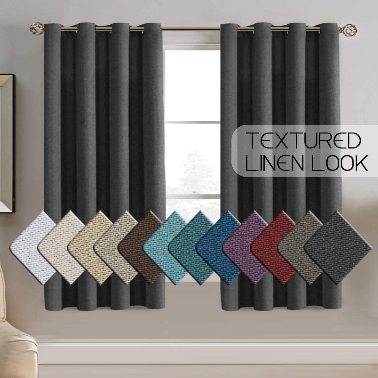 Room Darkening Light Blocking Thermal Insulated Linen Curtains | AnyLinen