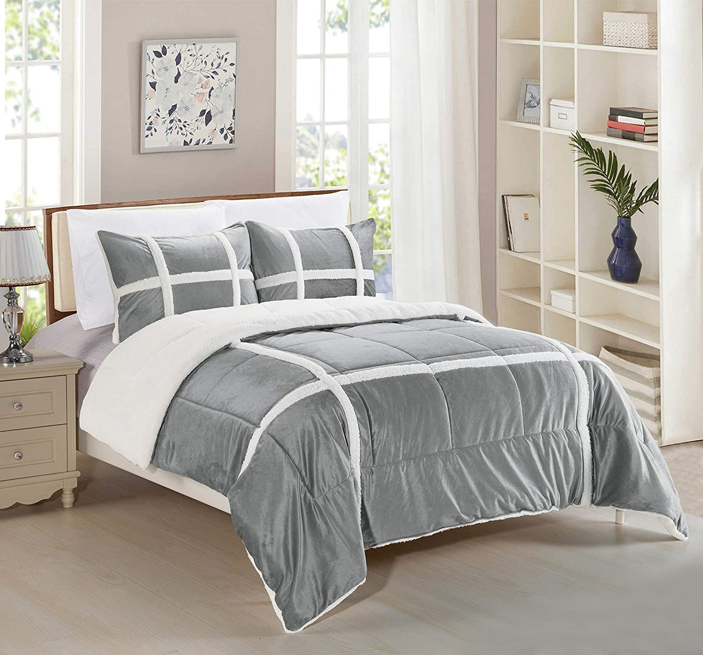Softest Coziest Heavy Weight Sherpa Premium Quality Down Comforter Set