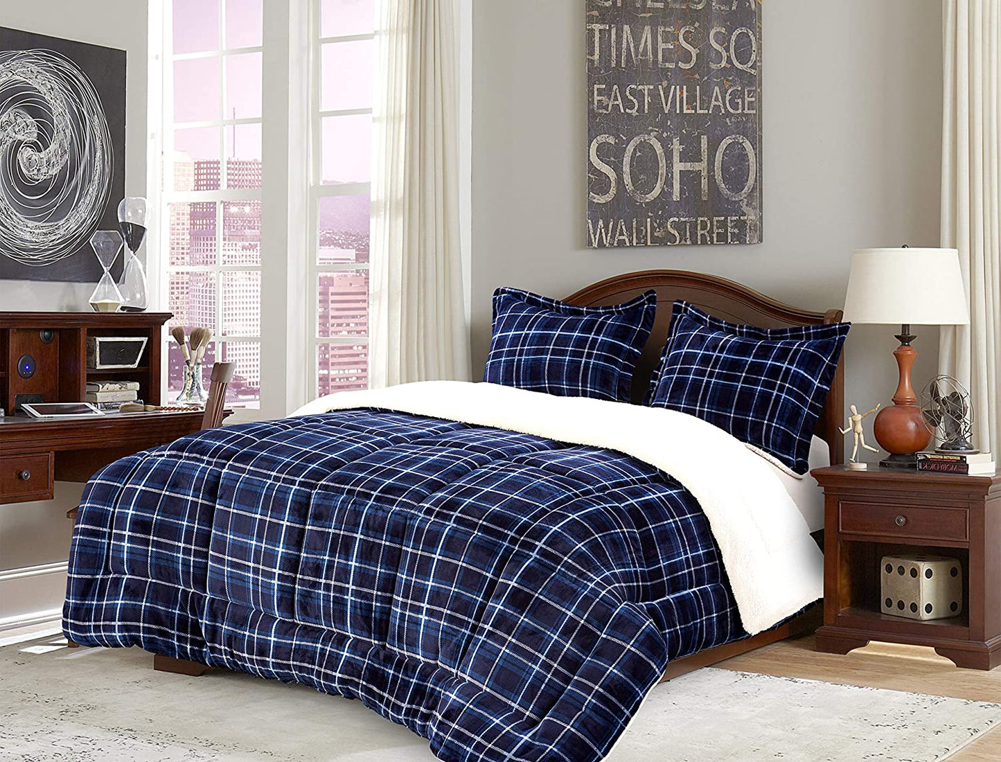 Softest Coziest Heavy Weight Sherpa Premium Quality Down Comforter Set