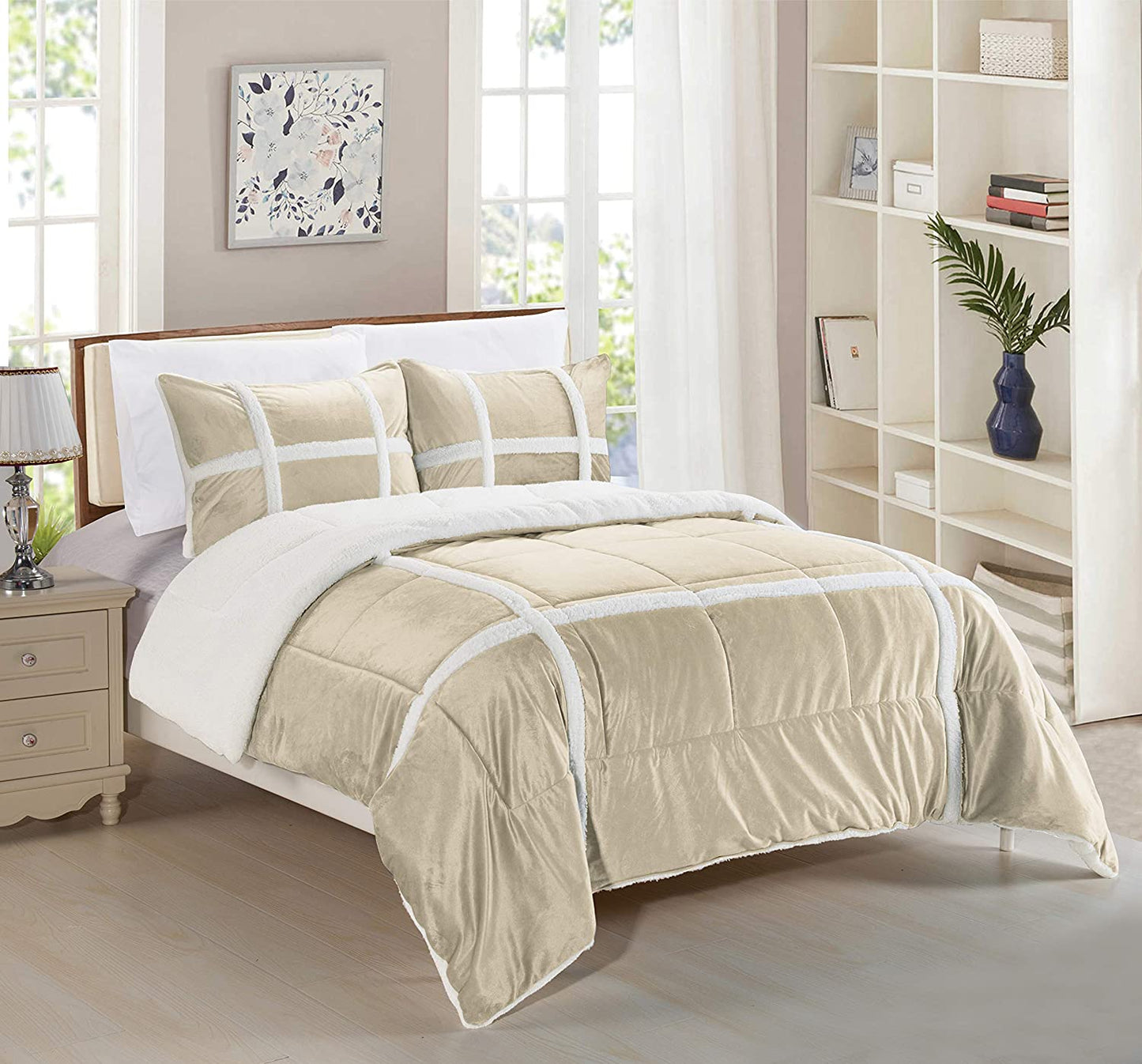 Softest Coziest Heavy Weight Sherpa Premium Quality Down Comforter Set