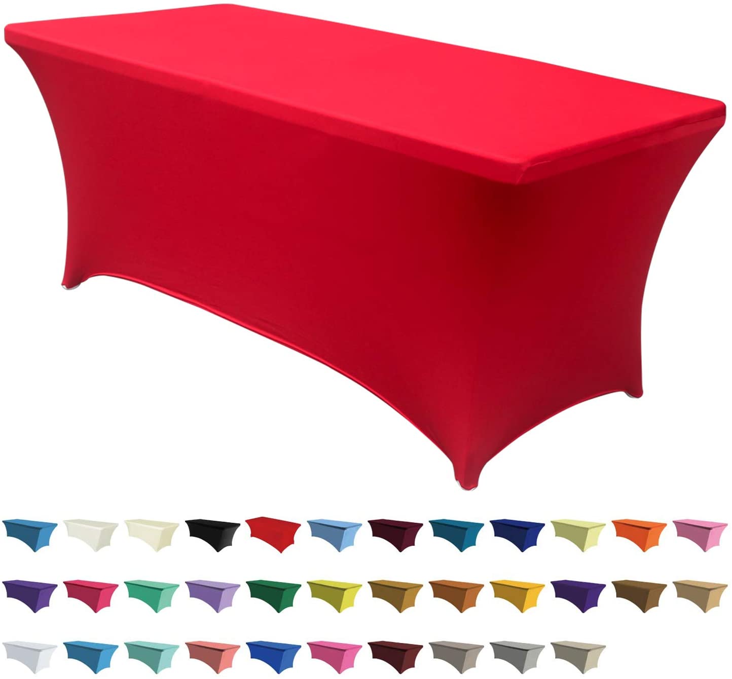 Spandex Tablecloths 4 ft Table Fitted Stretch Table Cover Topper-AnyLinen