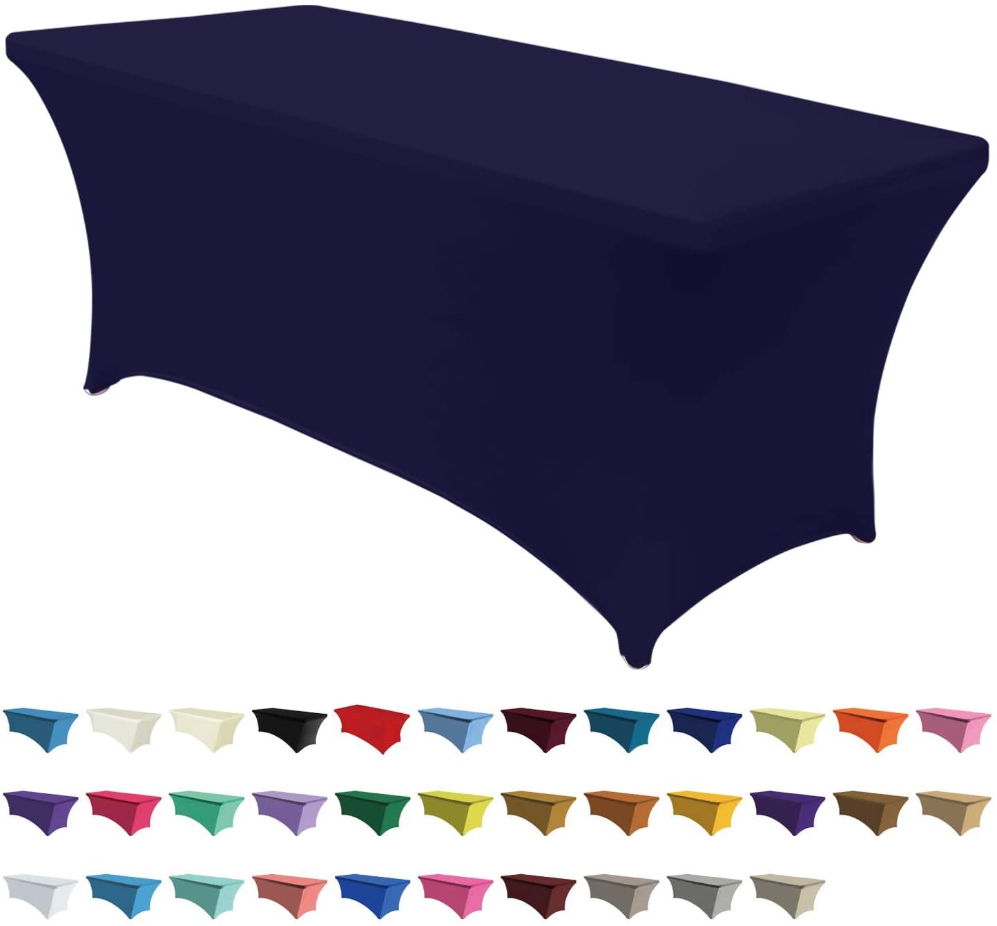 Spandex Tablecloths 4 ft Table Fitted Stretch Table Cover Topper-AnyLinen
