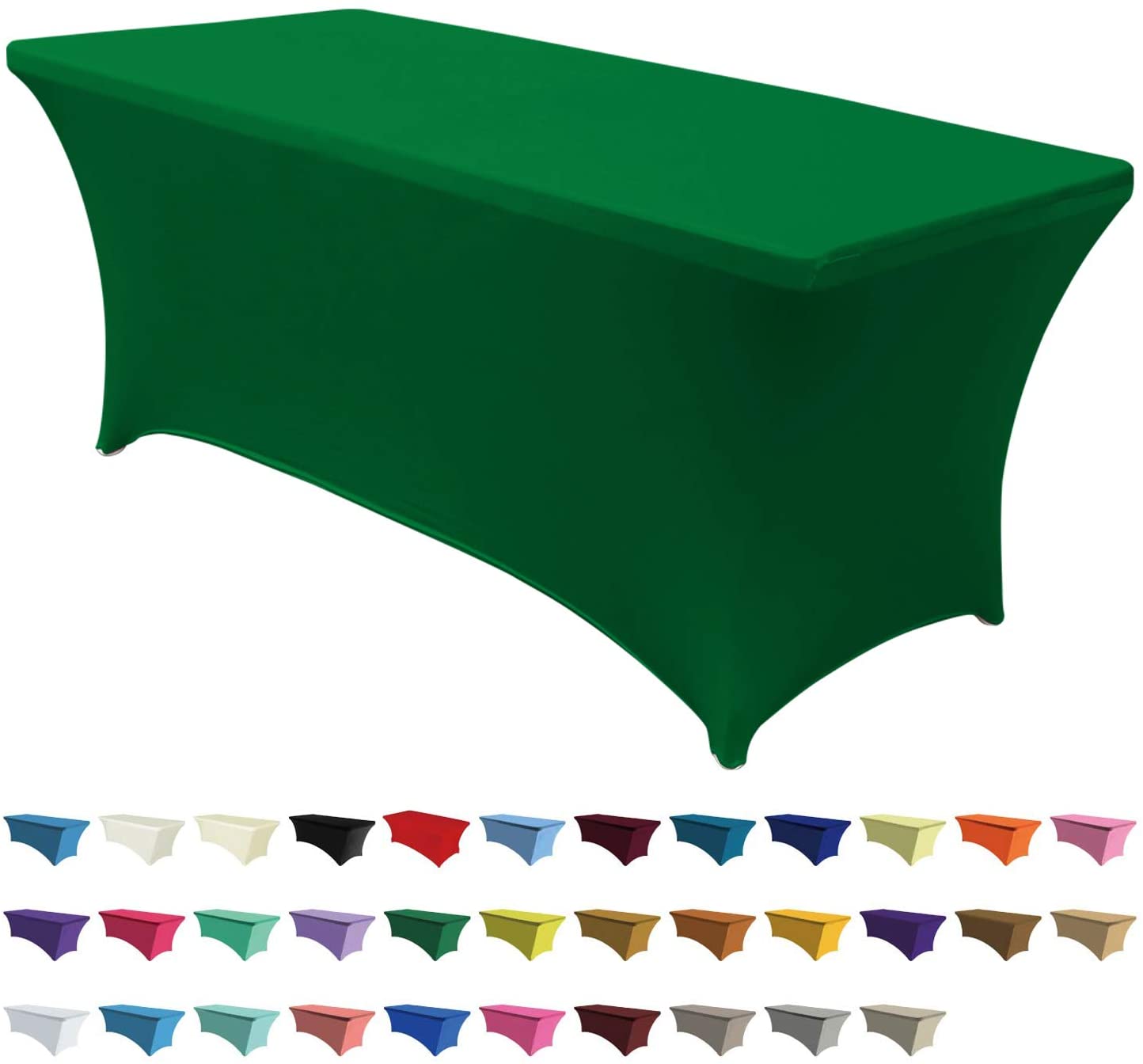 Spandex Tablecloths 4 ft Table Fitted Stretch Table Cover Topper-AnyLinen