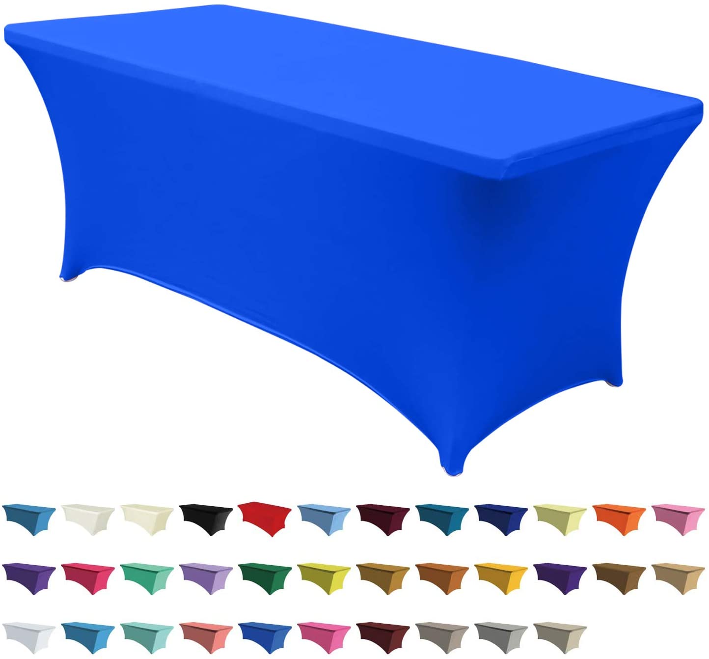 Spandex Tablecloths 4 ft Table Fitted Stretch Table Cover Topper-AnyLinen