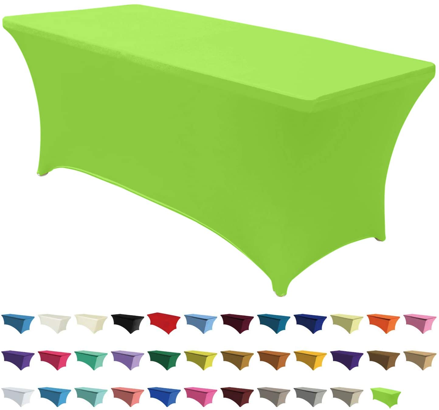 Spandex Tablecloths 4 ft Table Fitted Stretch Table Cover Topper-AnyLinen