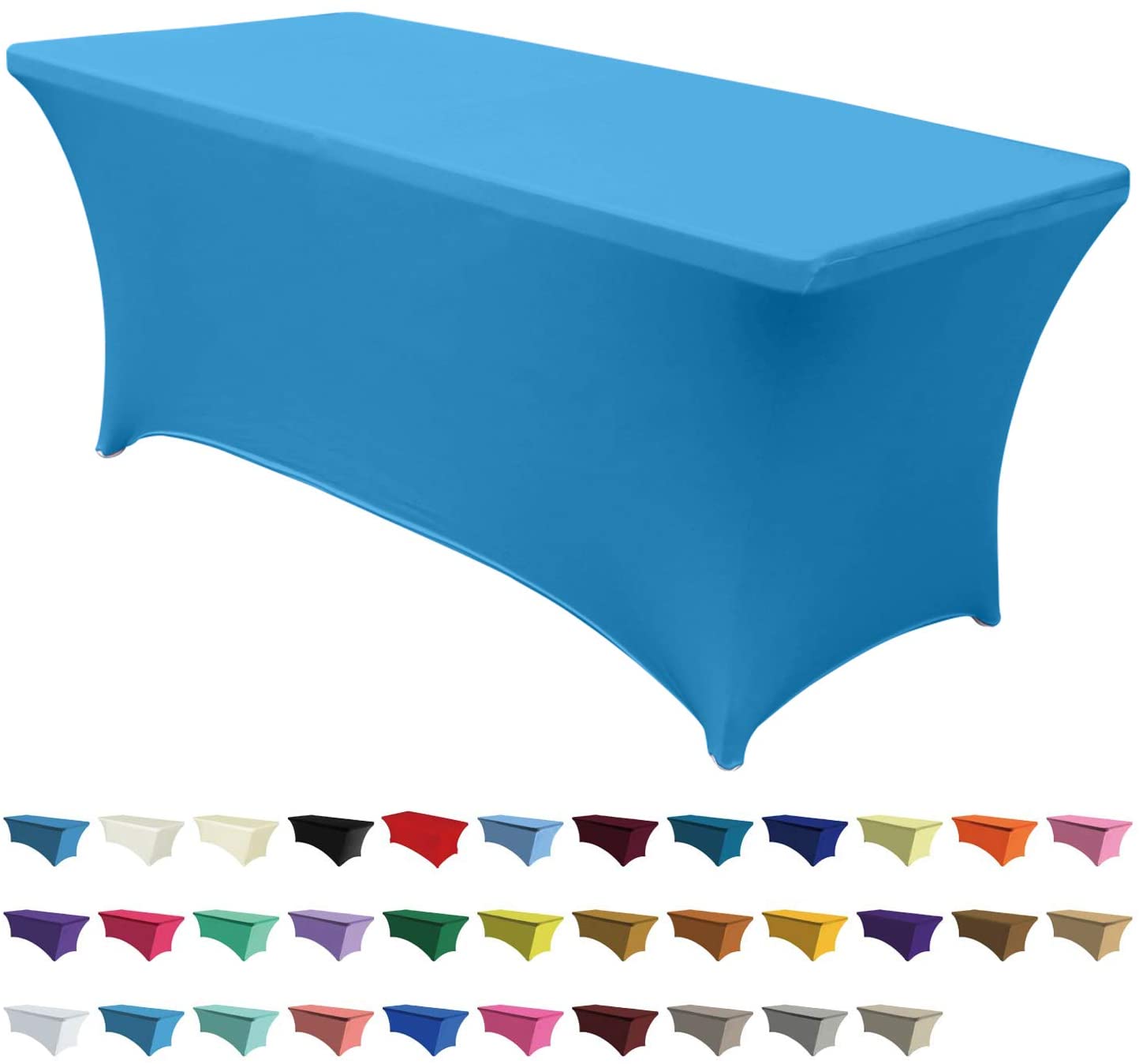 Spandex Tablecloths 4 ft Table Fitted Stretch Table Cover Topper-AnyLinen