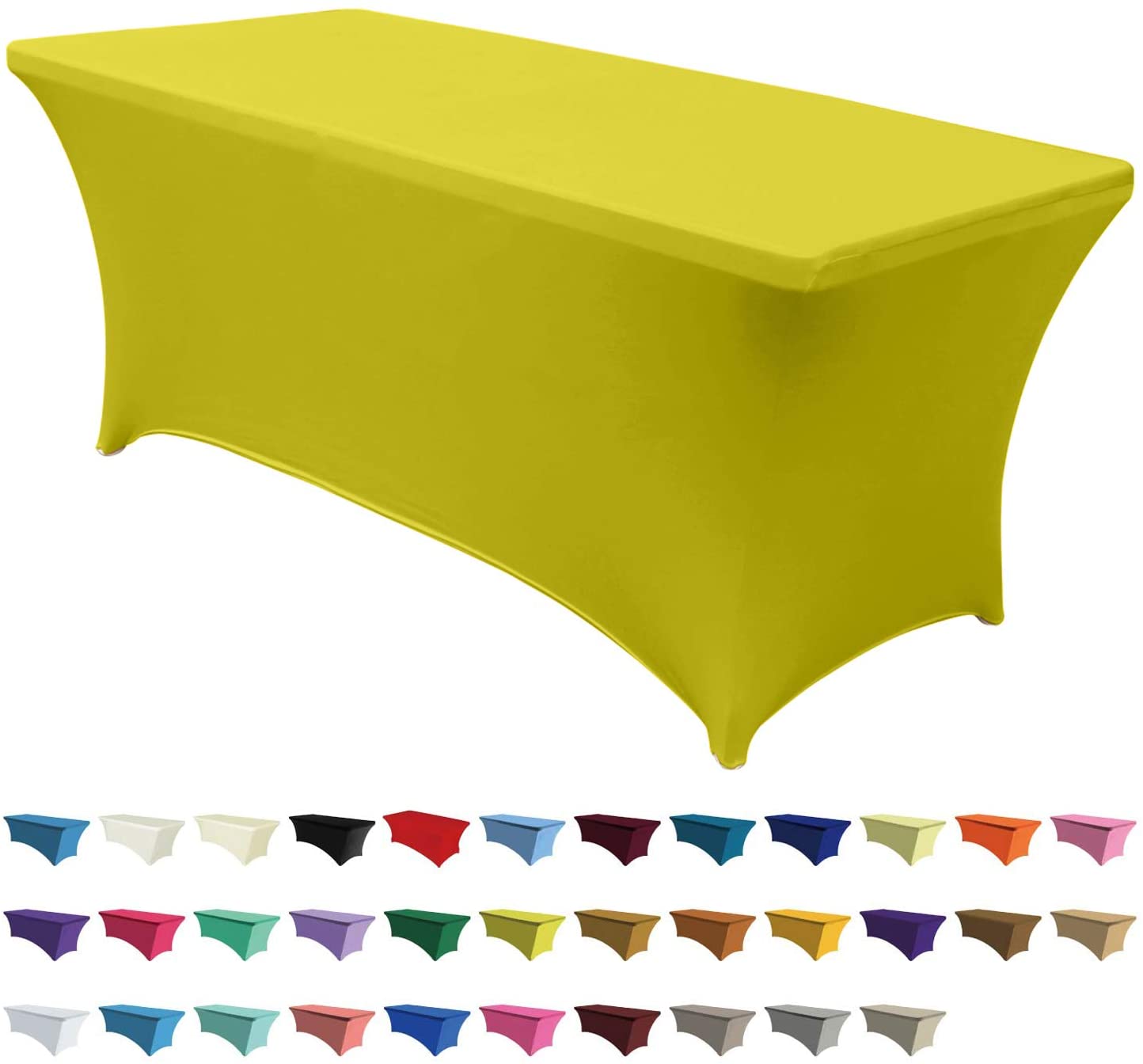 Spandex Tablecloths 4 ft Table Fitted Stretch Table Cover Topper-AnyLinen