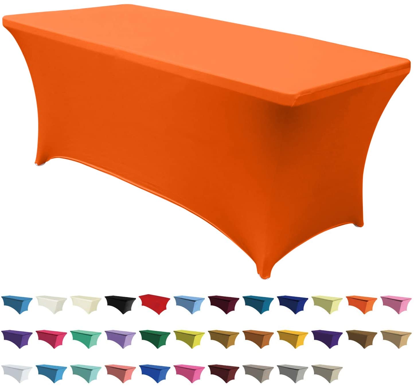 Spandex Tablecloths 4 ft Table Fitted Stretch Table Cover Topper-AnyLinen