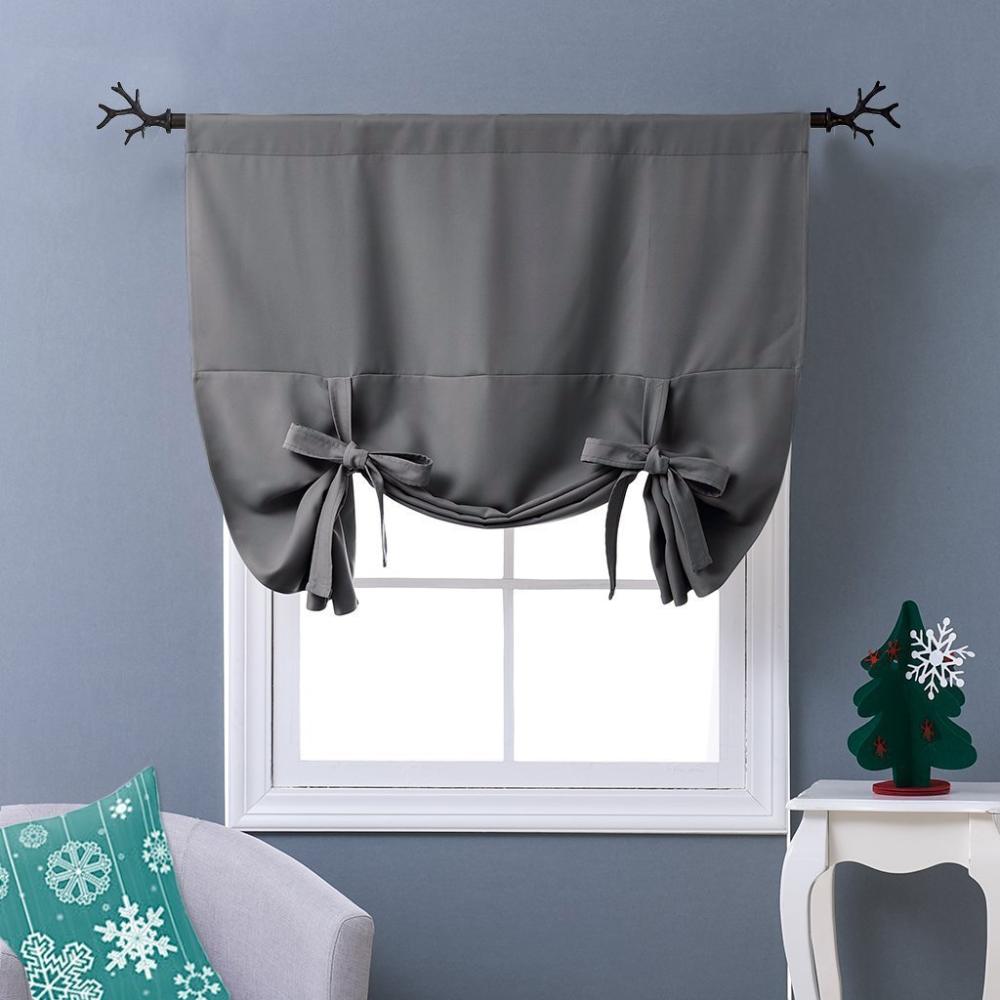 Thermal Insulated Blackout Shade Small Window Balloon Blind Valance | AnyLinen