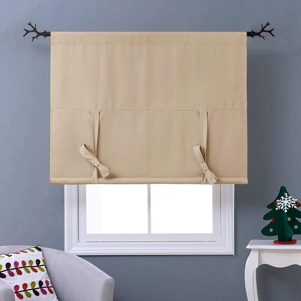 Thermal Insulated Blackout Shade Small Window Balloon Blind Valance | AnyLinen