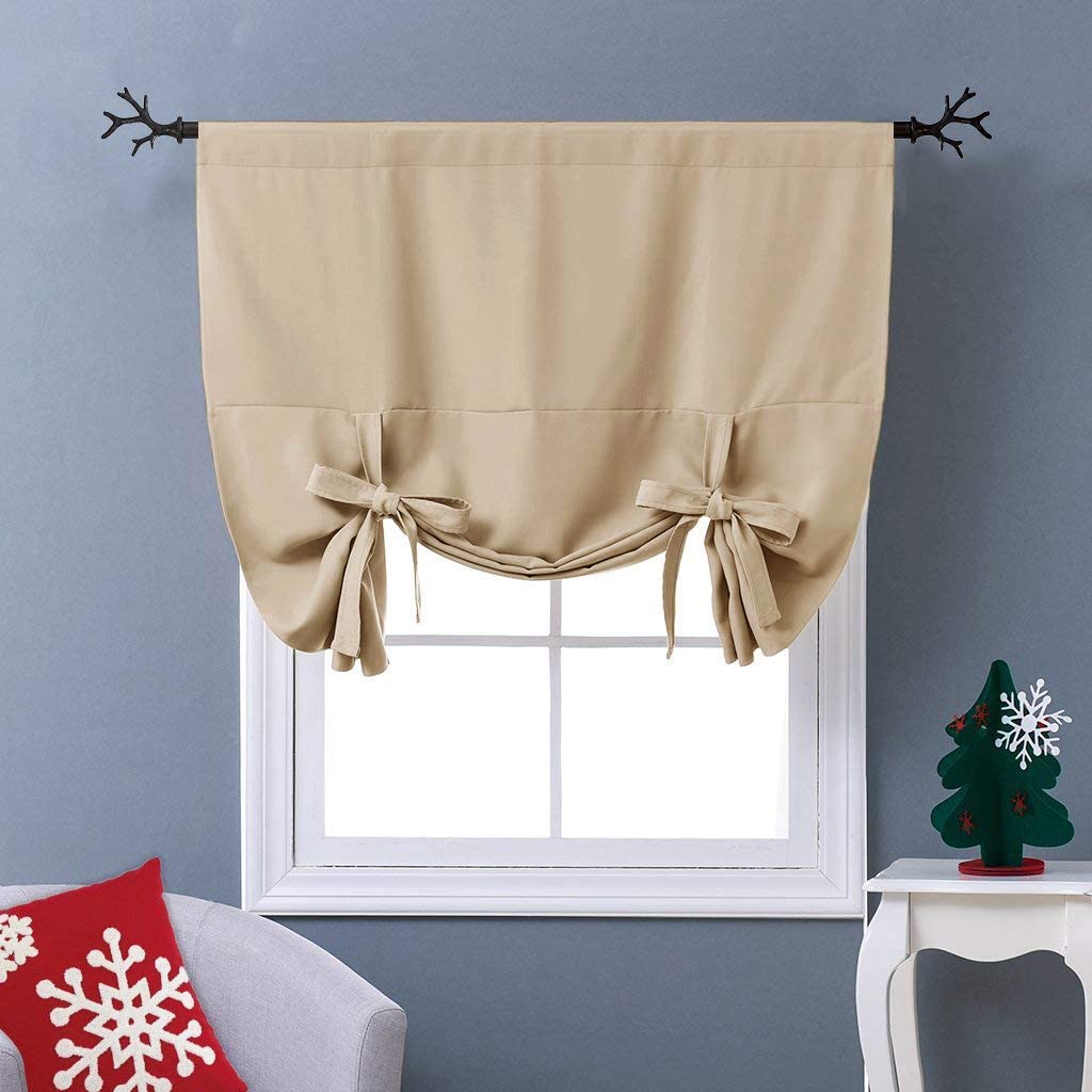 Thermal Insulated Blackout Shade Small Window Balloon Blind Valance | AnyLinen