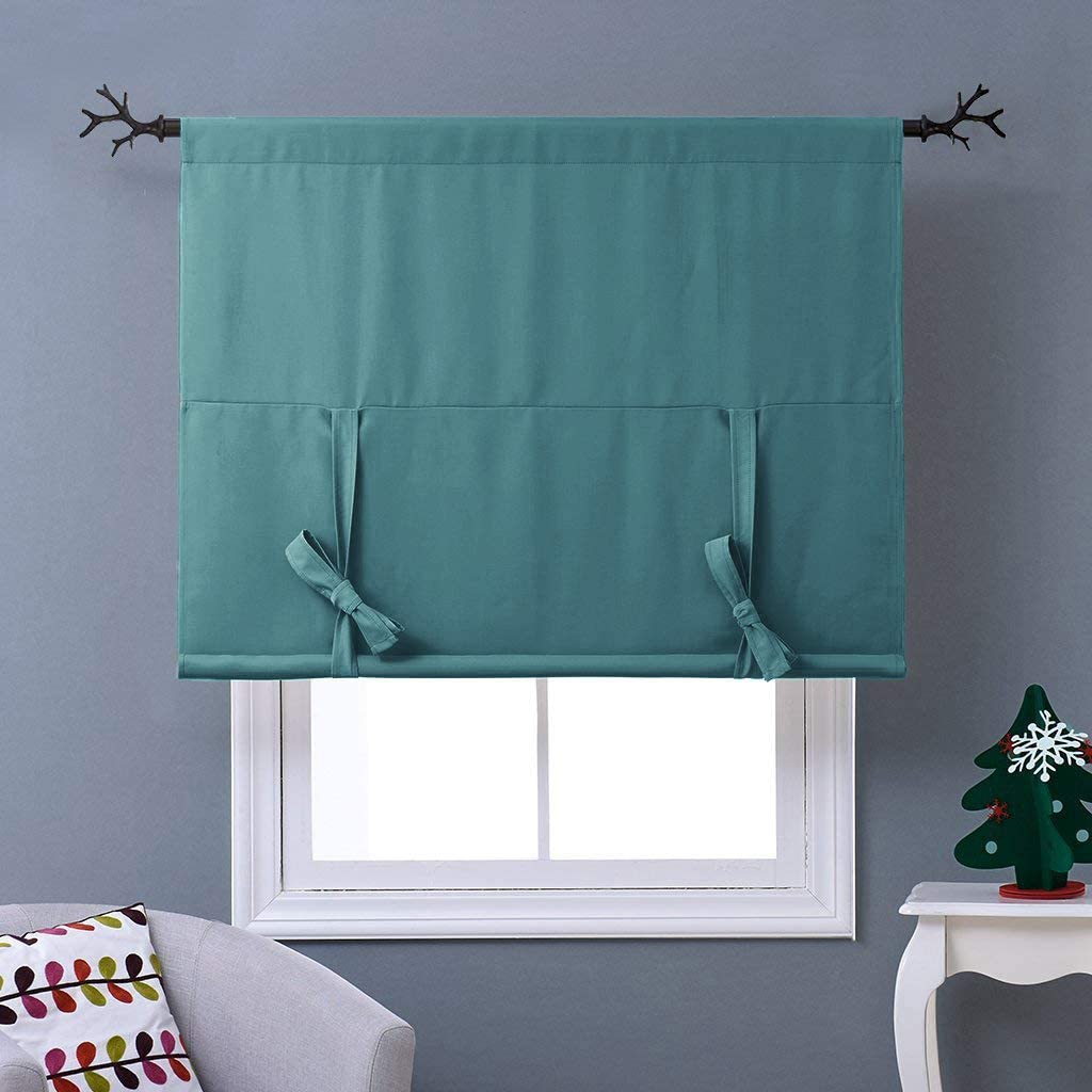 Thermal Insulated Blackout Shade Small Window Balloon Blind Valance | AnyLinen