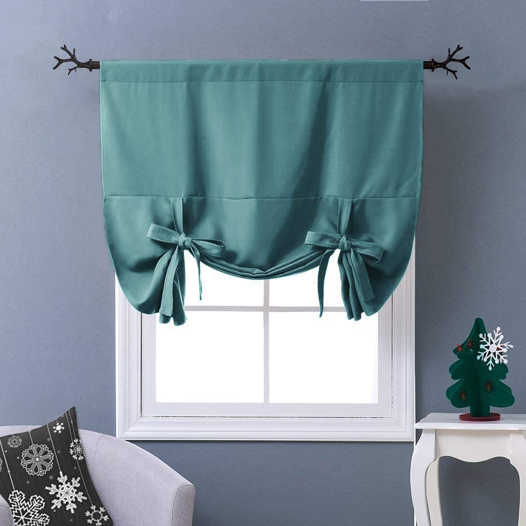 Thermal Insulated Blackout Shade Small Window Balloon Blind Valance | AnyLinen