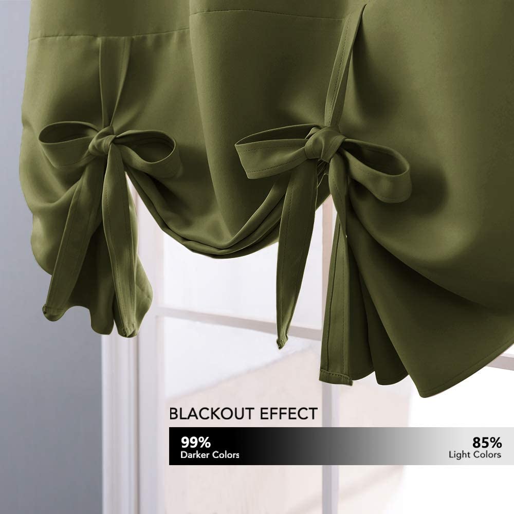 Thermal Insulated Blackout Shade Small Window Balloon Blind Valance | AnyLinen