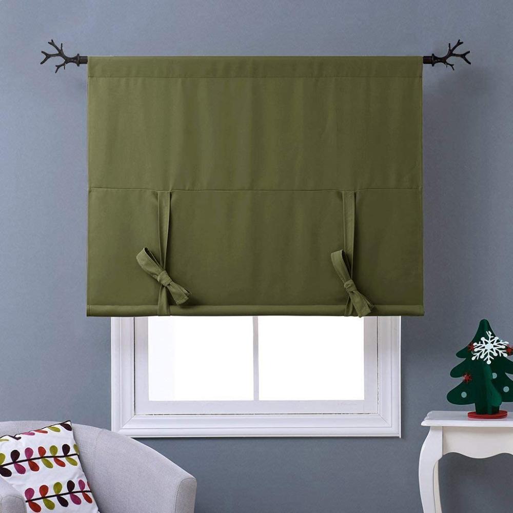 Thermal Insulated Blackout Shade Small Window Balloon Blind Valance | AnyLinen