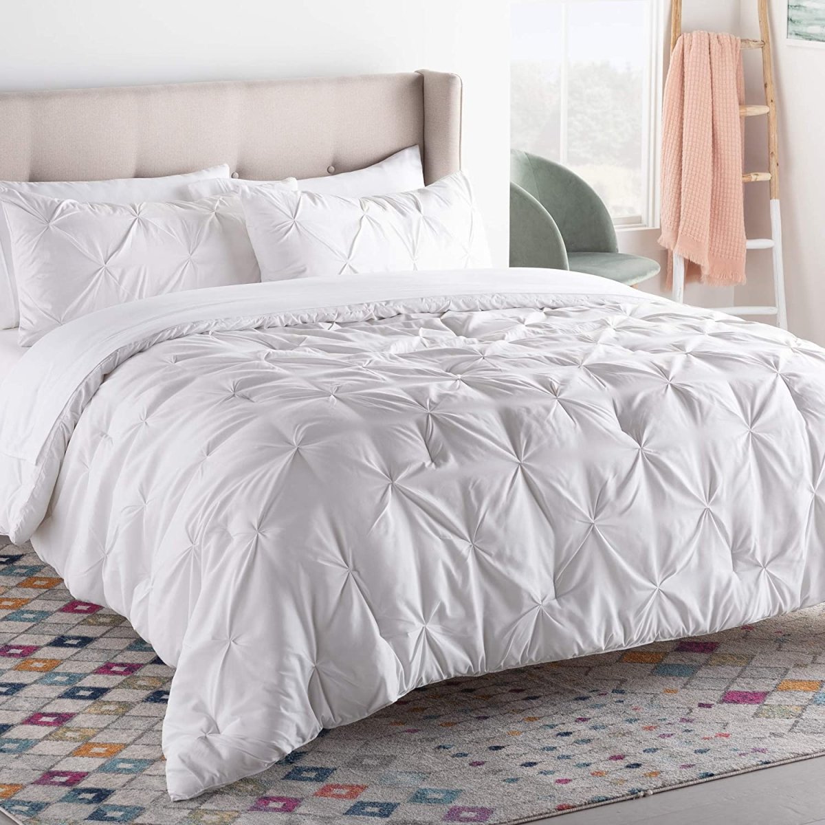 All - Season Quilted Hypoallergenic Plush Microfiber Fill Comforter Duvet Insert - Any Linen