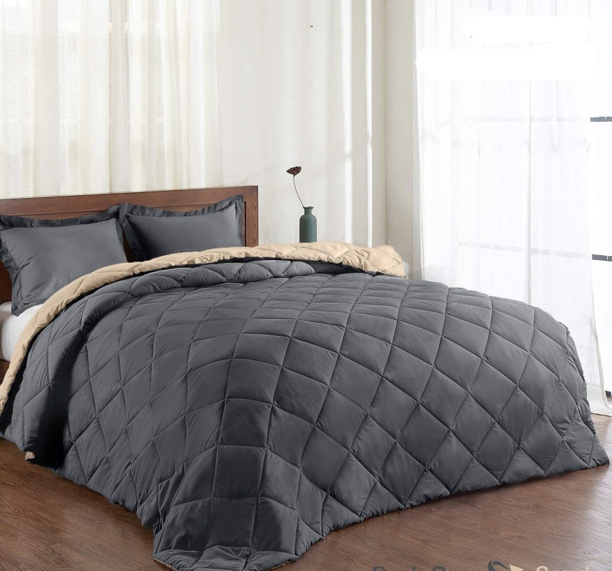 AnyLinen Reversible Down Alternative All Seasons Luxury Comforter Set - Any Linen