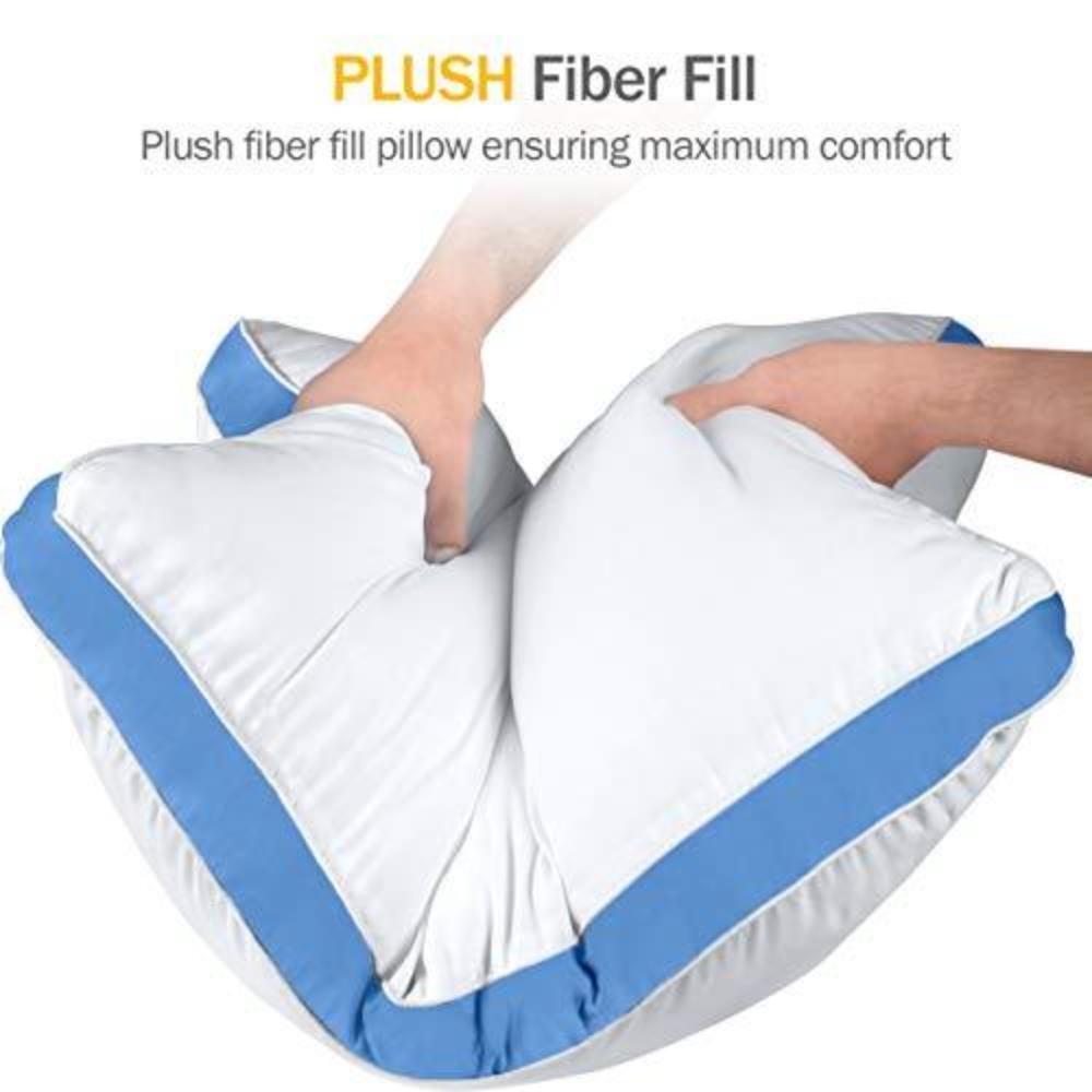 Bedding Gusseted Pillow (2 - Pack) Premium Quality - Side Back Sleepers - Any Linen