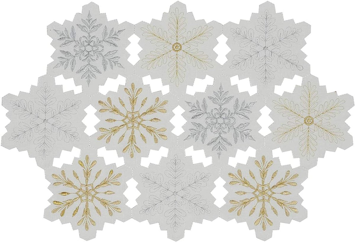 Christmas Holiday Embroidered Placemats, 13 x 19" Set of 4 - Any Linen