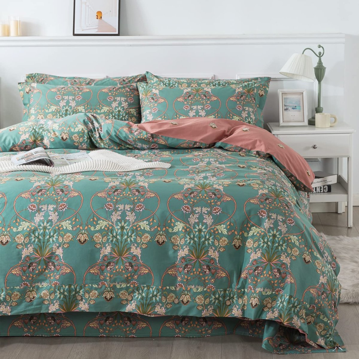 Cotton 600 TC Reversible Soft Breathable Duvet Cover Set - Any Linen
