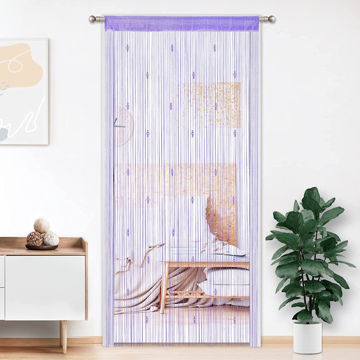 Crystal Beaded Tassel Partition Door Beaded String Curtain 90x200cm (2 Pack) - Any Linen