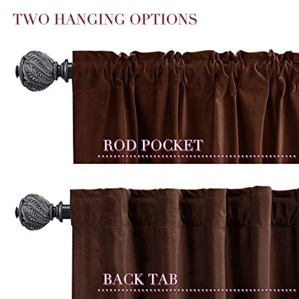 Darkening Velvet Thermal Insulated Rod Pocket Back Tab Window Curtain 2 Panels - Any Linen