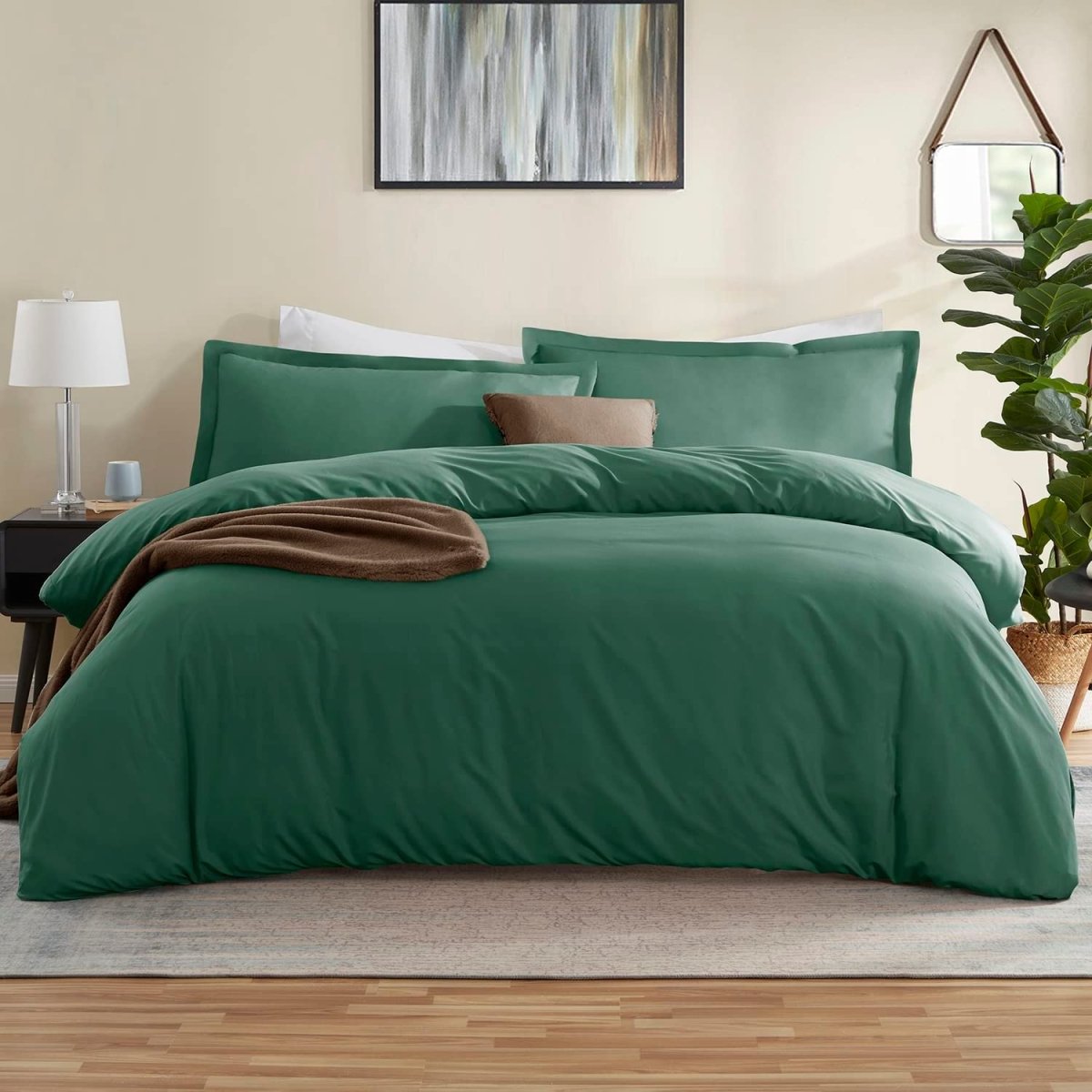 Egyptian Cotton Comforter Cover Set Fitted Sheet with Button Closure - Any Linen