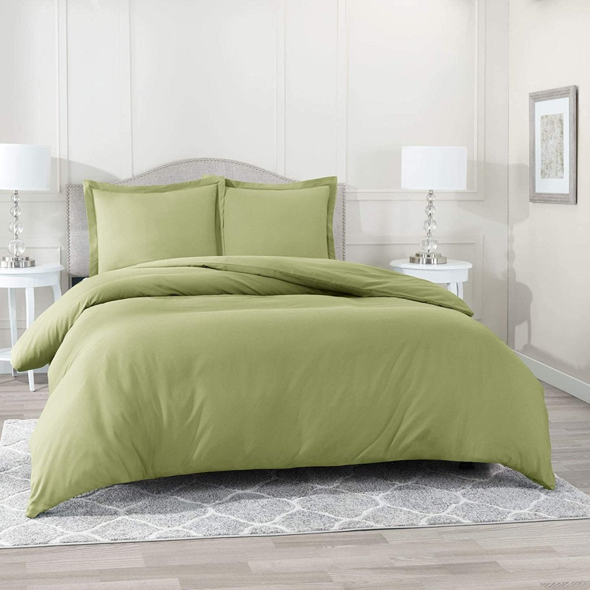 Egyptian Cotton Comforter Cover Set Fitted Sheet with Button Closure - Any Linen