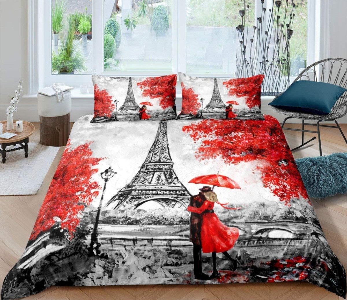 Eiffel Tower Duvet Cover Bedding Set Comforter Cover Set Soft Quilt Set - Any Linen