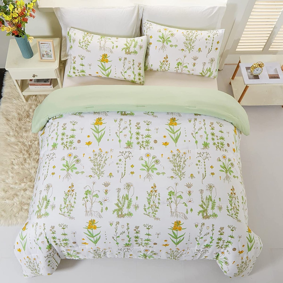 Elegant Plant Flower Soft 3pcs Comforter Set - Any Linen