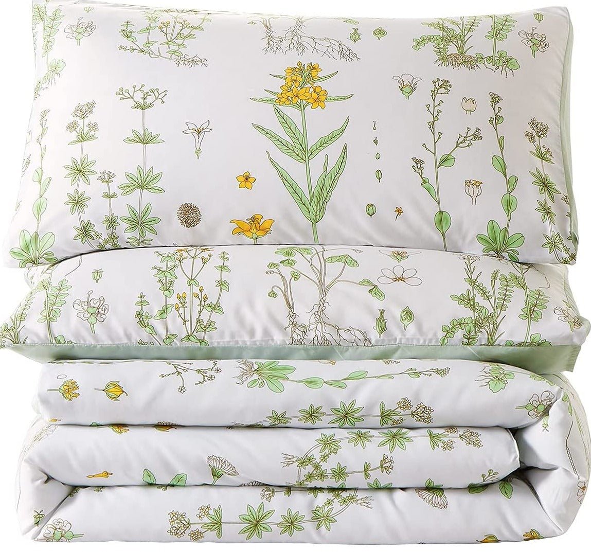 Elegant Plant Flower Soft 3pcs Comforter Set - Any Linen