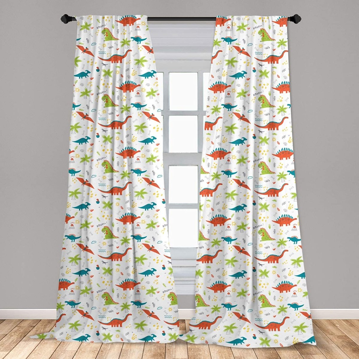 Exotic Inspired Pattern Decorative Window Rod Pocket Curtains - Any Linen
