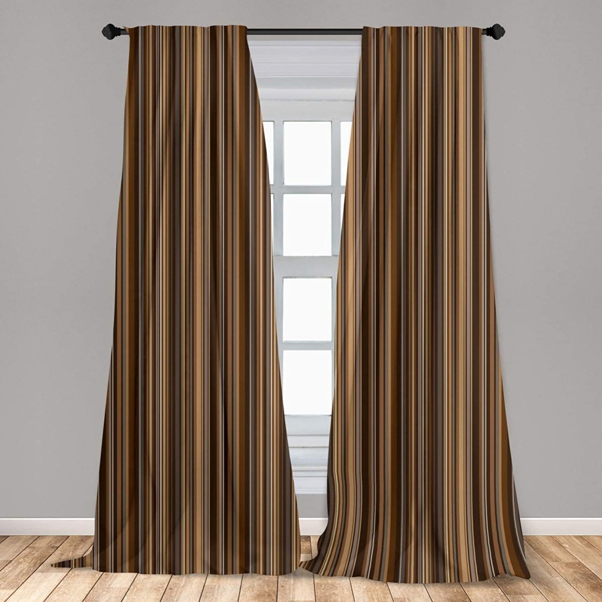 Exotic Inspired Pattern Decorative Window Rod Pocket Curtains - Any Linen