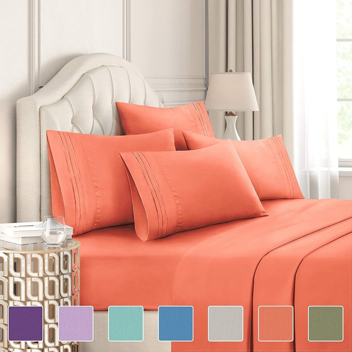 Extra Soft Deep Pockets Breathable Cooling Wrinkle Free 6pcs Bed Sheets Set - Any Linen