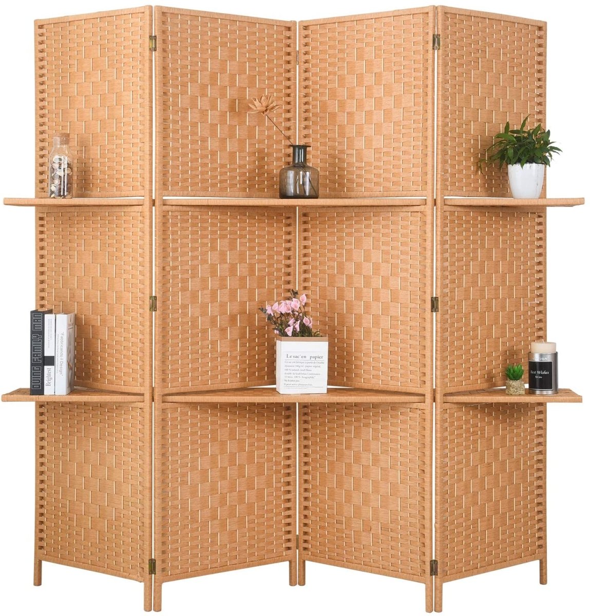 Extra Wide 6 Panels Room Divider Folding Screen Privacy Partition Wall - Any Linen