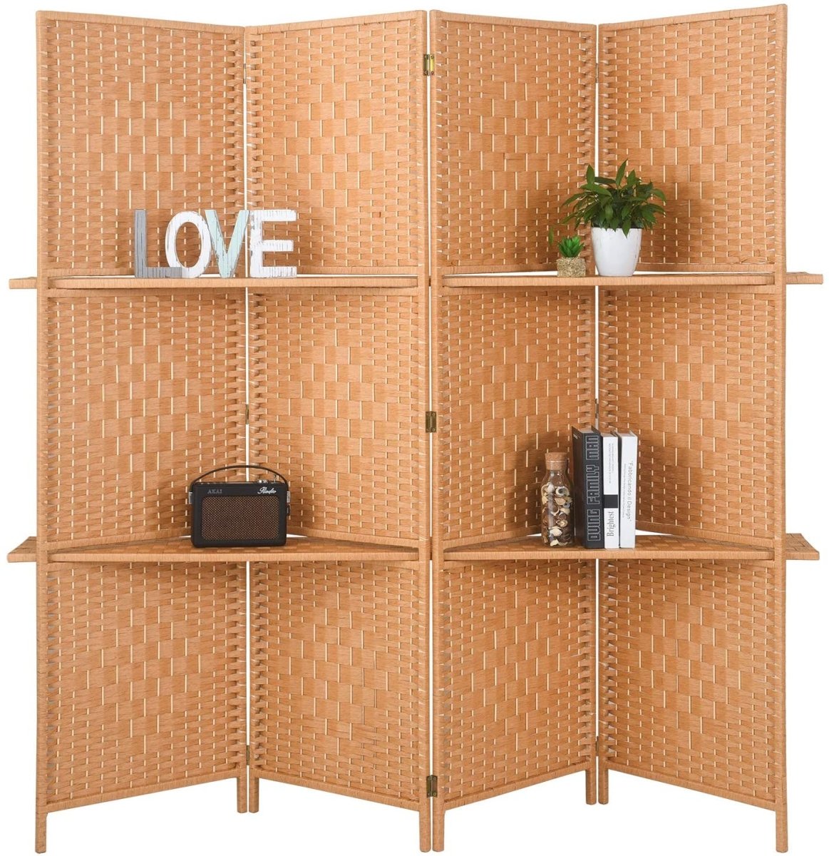 Extra Wide 6 Panels Room Divider Folding Screen Privacy Partition Wall - Any Linen