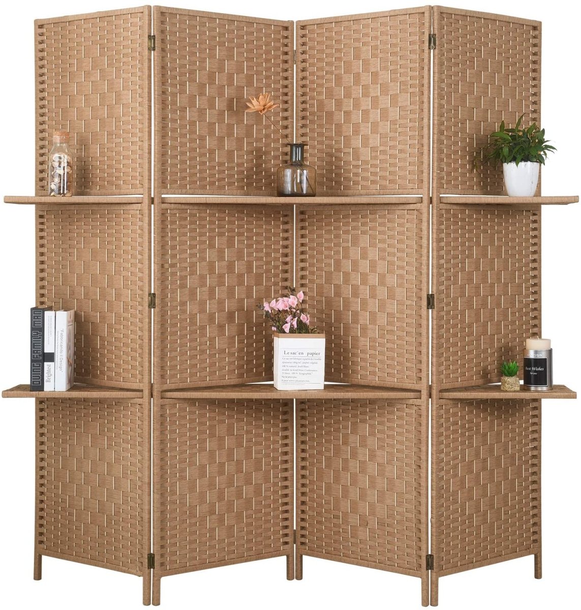 Extra Wide 6 Panels Room Divider Folding Screen Privacy Partition Wall - Any Linen