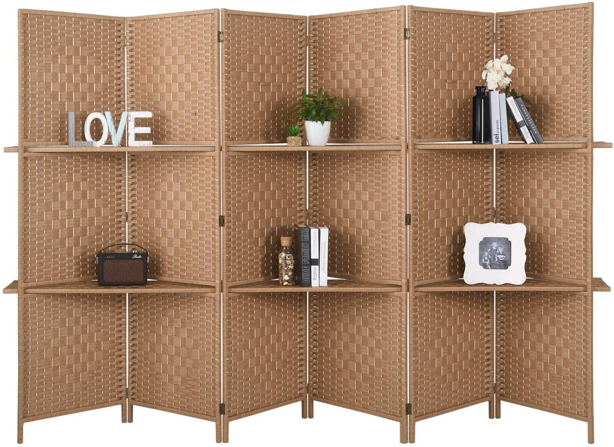 Extra Wide 6 Panels Room Divider Folding Screen Privacy Partition Wall - Any Linen