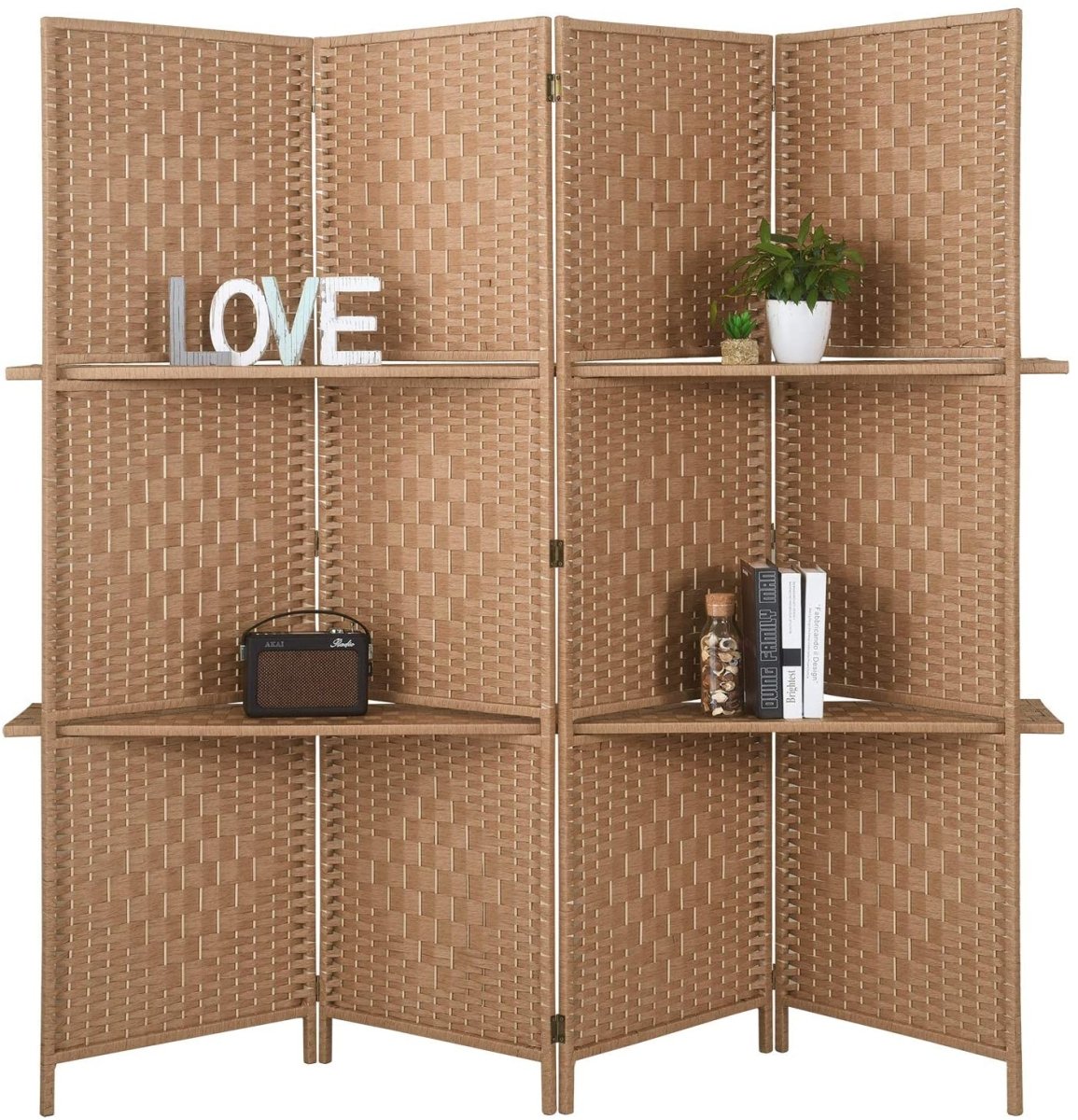 Extra Wide 6 Panels Room Divider Folding Screen Privacy Partition Wall - Any Linen