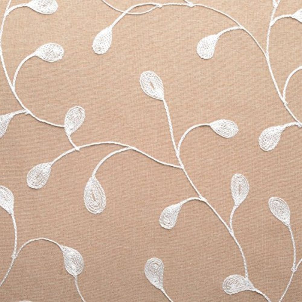 Floral Embroidery Semi Sheers Linen Grommet Window 2 Panels Curtain - Any Linen