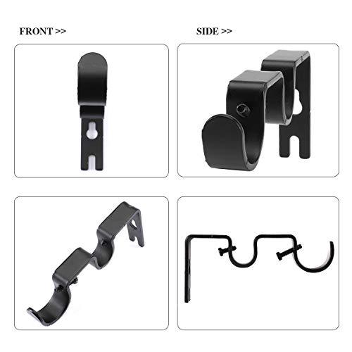 Heavy Duty Double Curtain Rod Brackets 1" & 5/8" Rod. Set of 2 - Any Linen