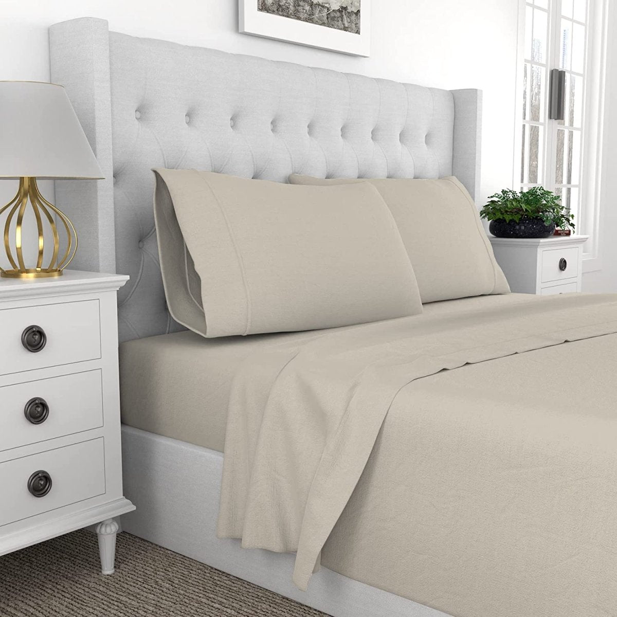 Comfortable 100% Percale Cotton Cool Crisp 4 Pcs Bedding Set - Any Linen